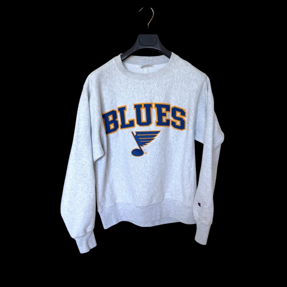 90's Champion Reverse Weave St Louis Blues Sweatshirt Mens Small Grey NHL Fleece